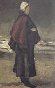 Vincent Van Gogh Fisherman's wife on the Beach (nn04) oil painting artist